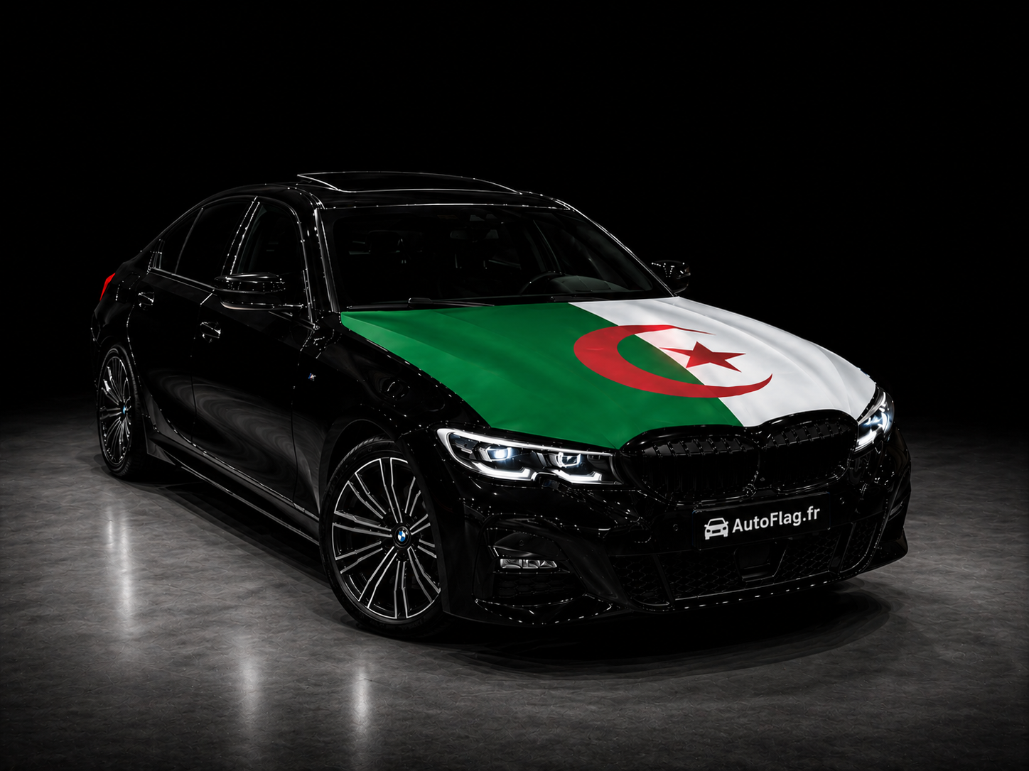 Drapeau Capot Tissus Elastique (Compatible toute les voitures)